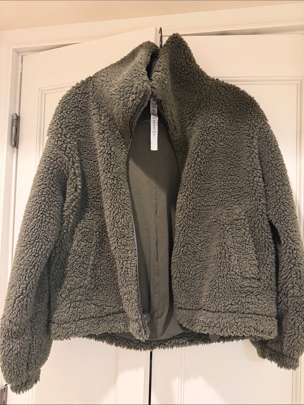 lululemon athletica Olive Green Sherpa Zip Jacket